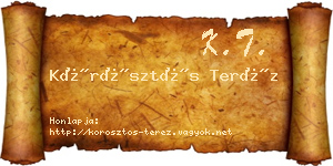 Körösztös Teréz névjegykártya